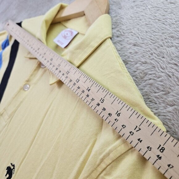 Brooks Brothers Polo Shirt 100% Cotton Striped Short Sleeve Men's Size M Yellow - Picture 6 of 10
